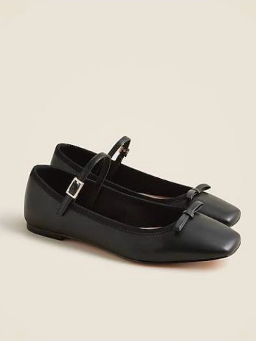 J. CREW Quinn Mary Jane ballet flats in leather Black Size 8 1/2 M NWOB CM883